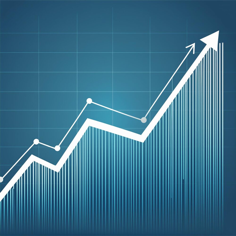 A rising chart showing wage growth